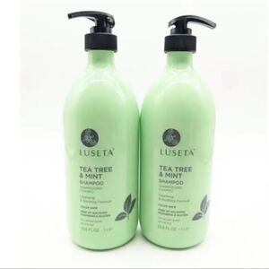 2 Pack LUSETA TEA TREE & MINT Cleansing Soothing Shampoo All Hair 33.8 Fl/ea